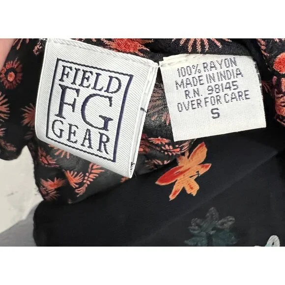 Vintage Floral Print Reversible Sheer Overlay Lettuce Hem Maxi Skirt Small - Picture 8 of 8